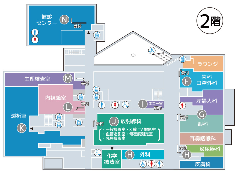 木戸病院２階平面図